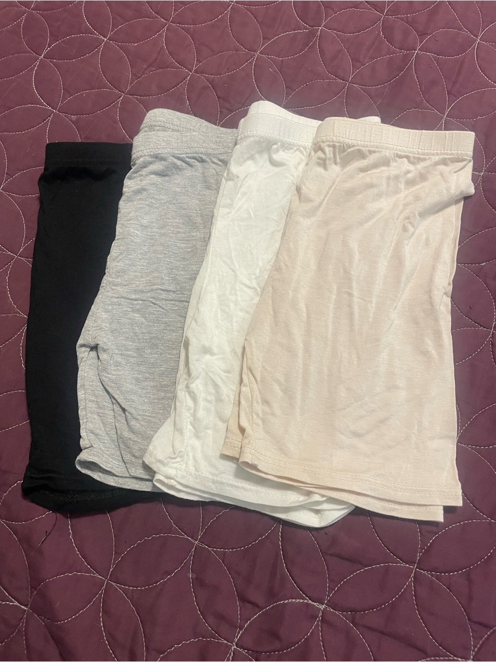 Girls Stretch Layering Shorts – Black, Gray, White, Cream